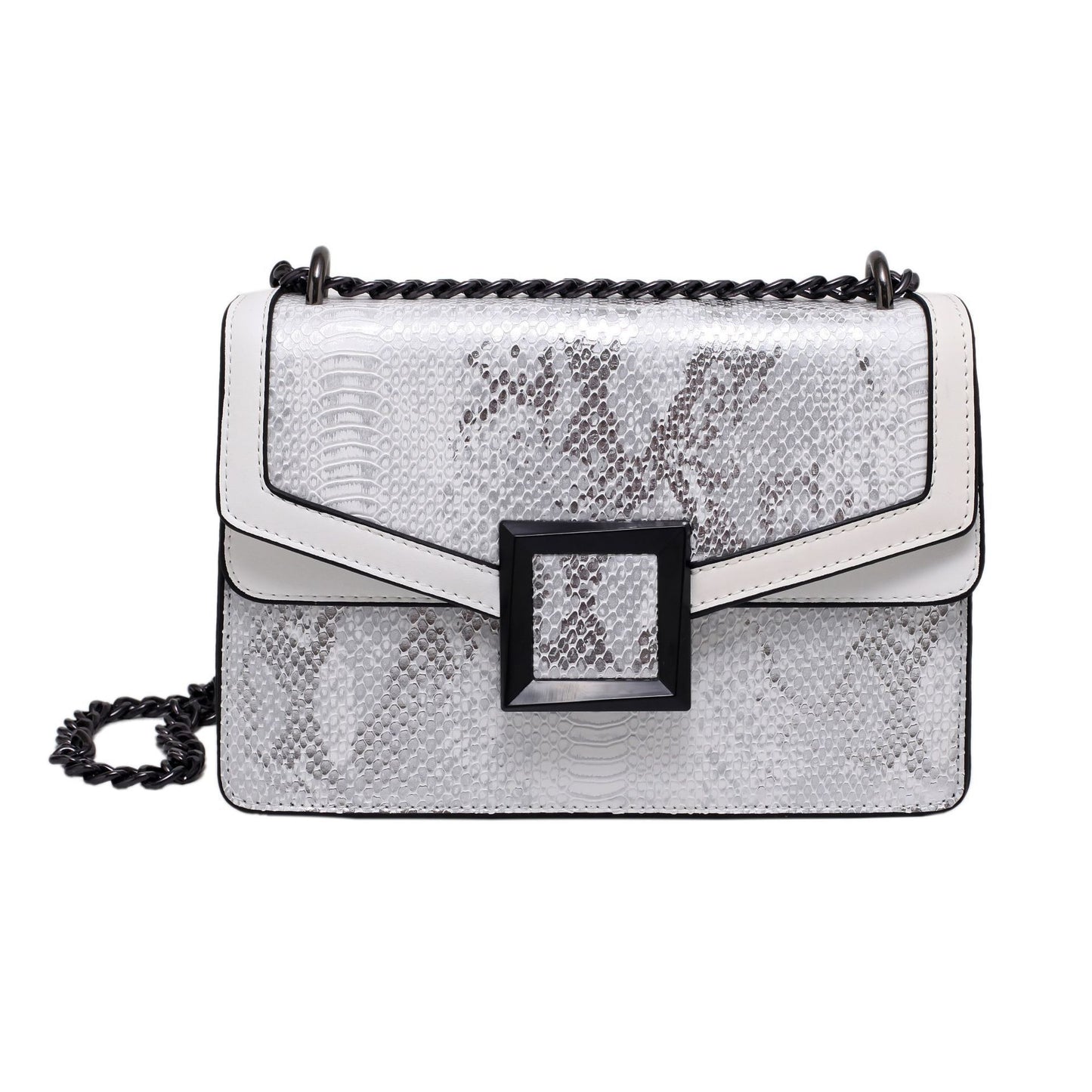 Fashion Snake Print Chain Crossbody One Shoulder Trendy Bag