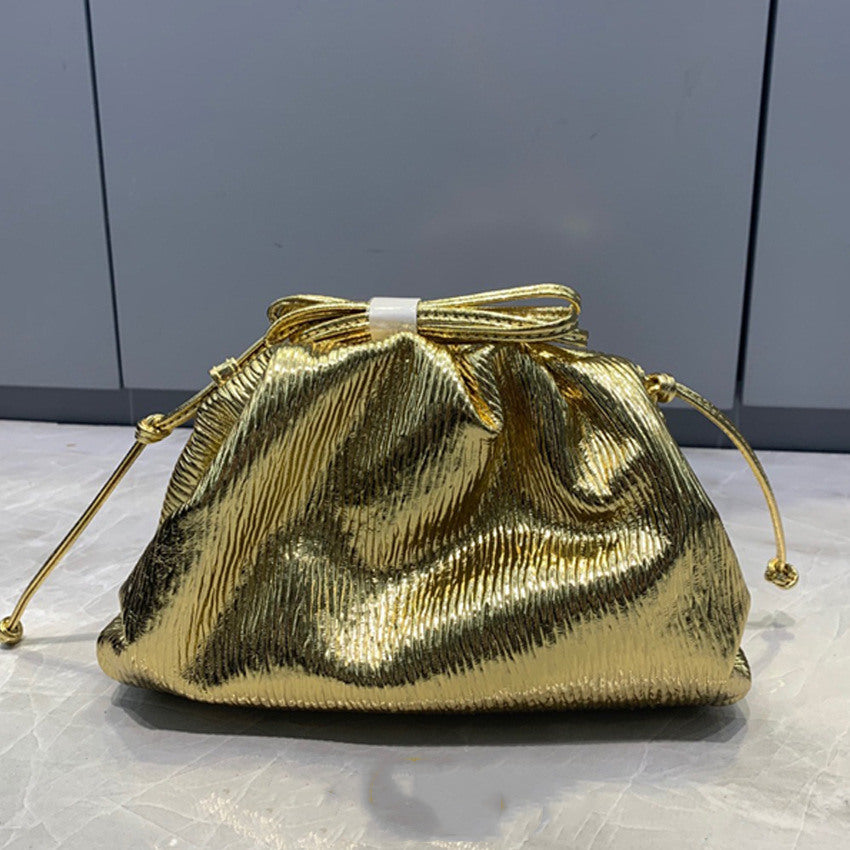 Cloud Bag Female Fold Clip Bag Solid Color Shoulder Bag