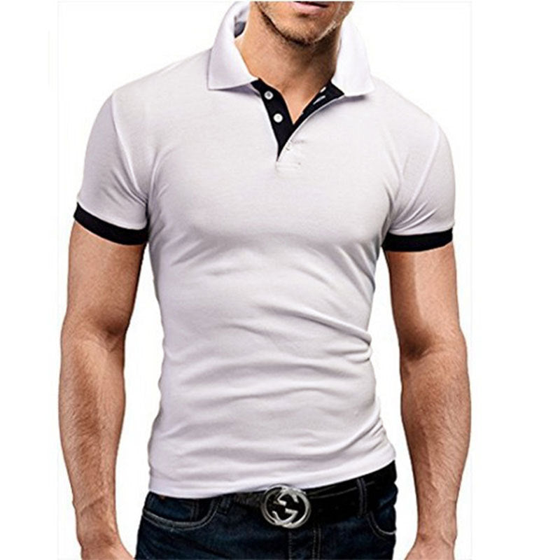 Men's Stand Collar Short Sleeve Polo Shirt Business Casual