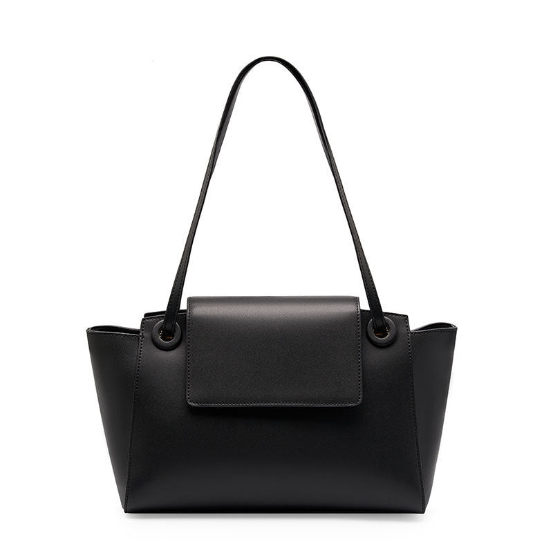 Women's Genuine Leather Simple Commuter Large Capacity Wing Shoulder Handbag