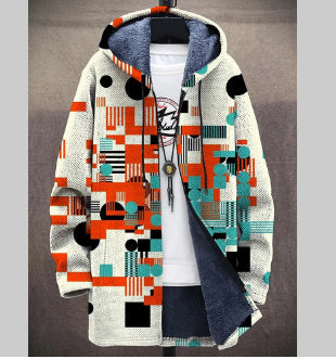 Digital Printing Plus Velvet Men's Coat