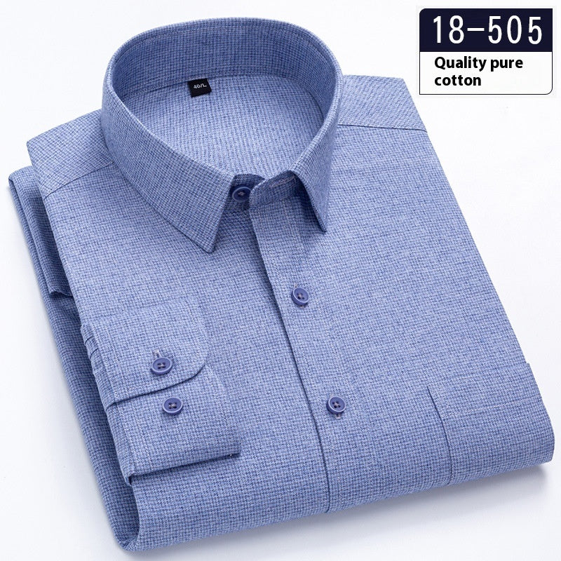 Men's Long Sleeve Solid Color Pocket Light Business Shirt