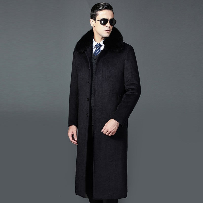 Over-the-knee Coat  Real Fur Collar