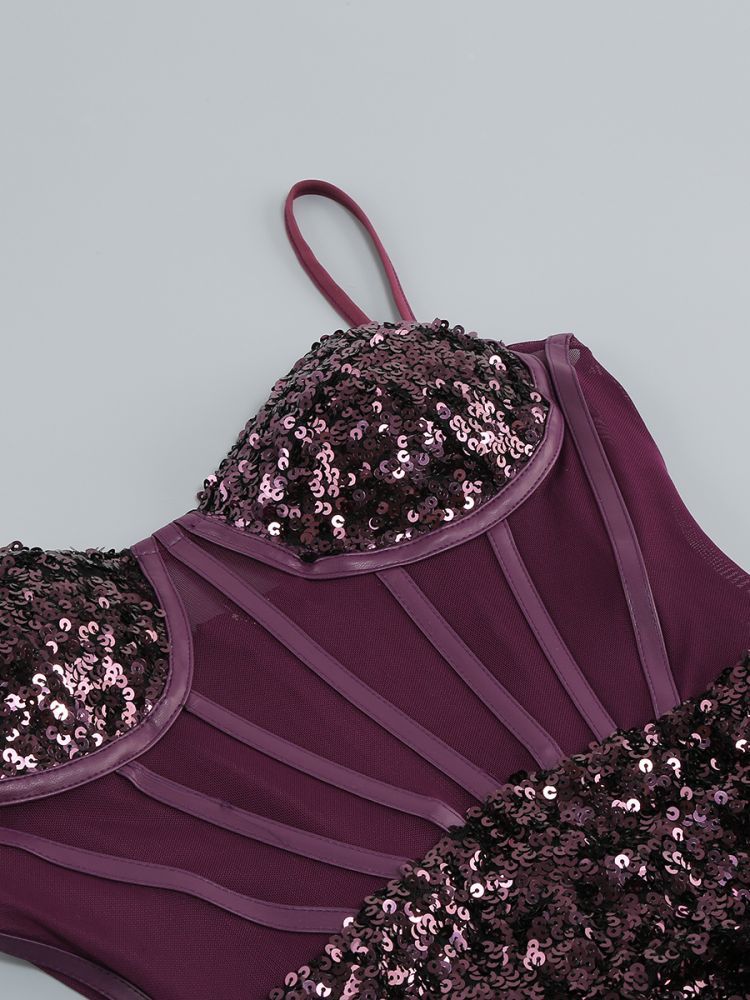 Women's Suspender Dress Elegant Sequins