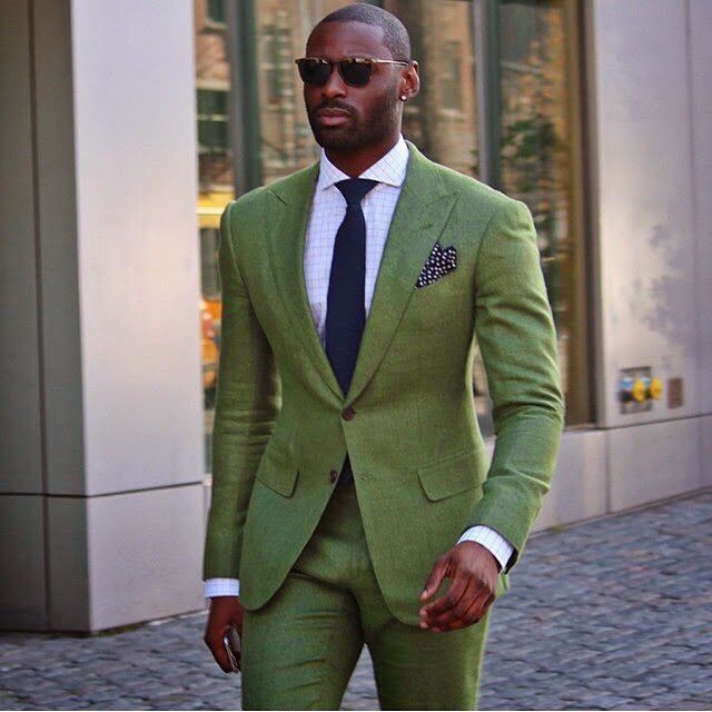 Green Foreign Trade For Business Casual Suit Men's Two-piece Suit Bridegroom