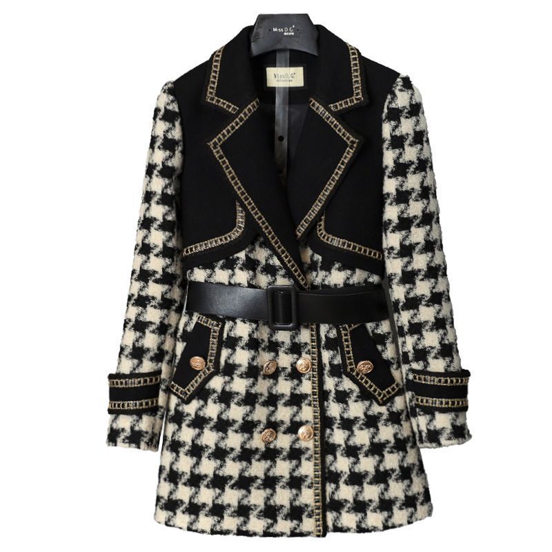 Women's Winter New Double-breasted Socialite Style Woolen Coat