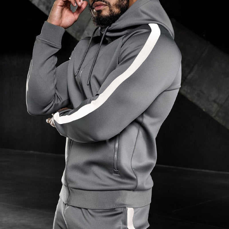 Plus Size Hooded Zip Cardigan Sports Suit