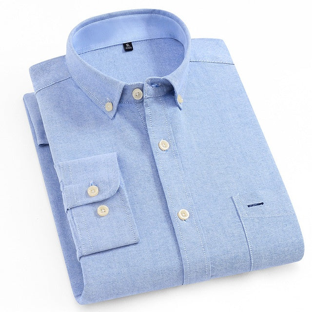 Men's solid color long sleeve shirt