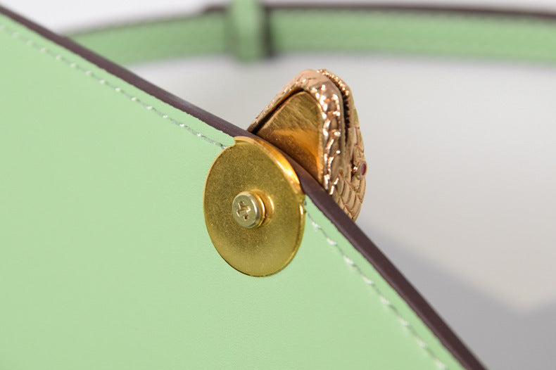 Double snake head bag with chain