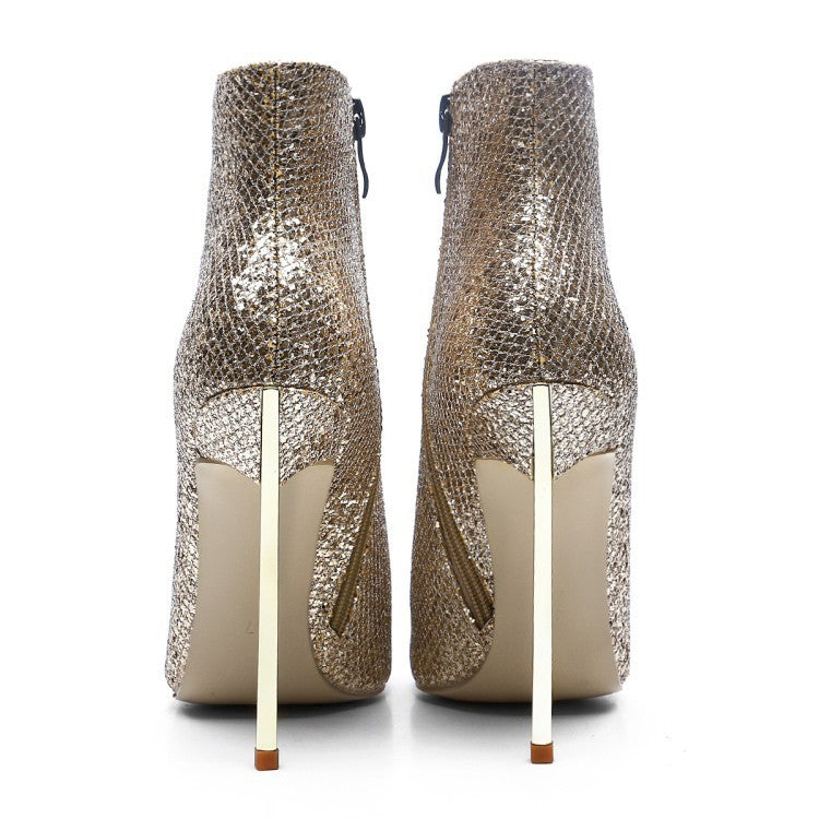 Women's golden stiletto boots