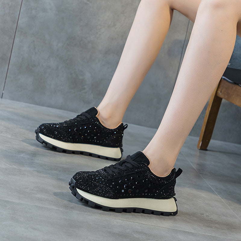 Platform Rhinestone Leather Cortez Women