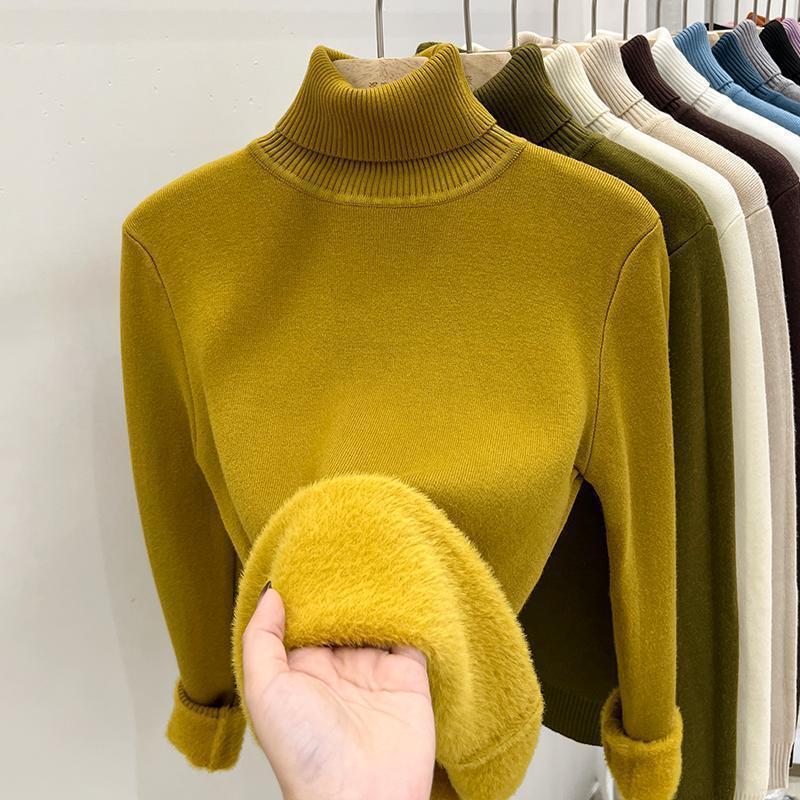 Women's Warm Thickened Inner Wear Long-sleeved Knitted Top