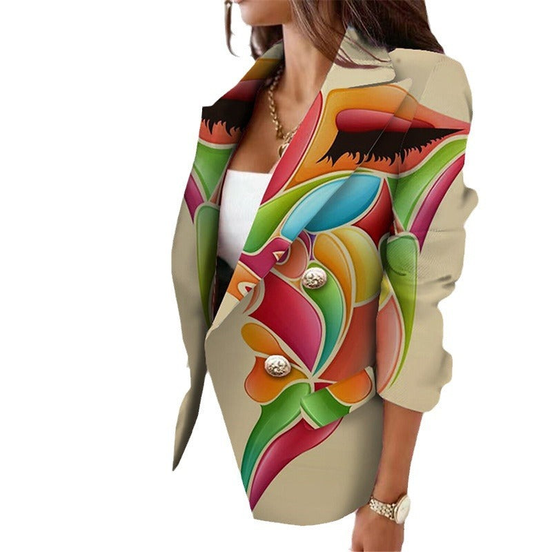 3D Color Printing Suit Jacket Slim Temperament