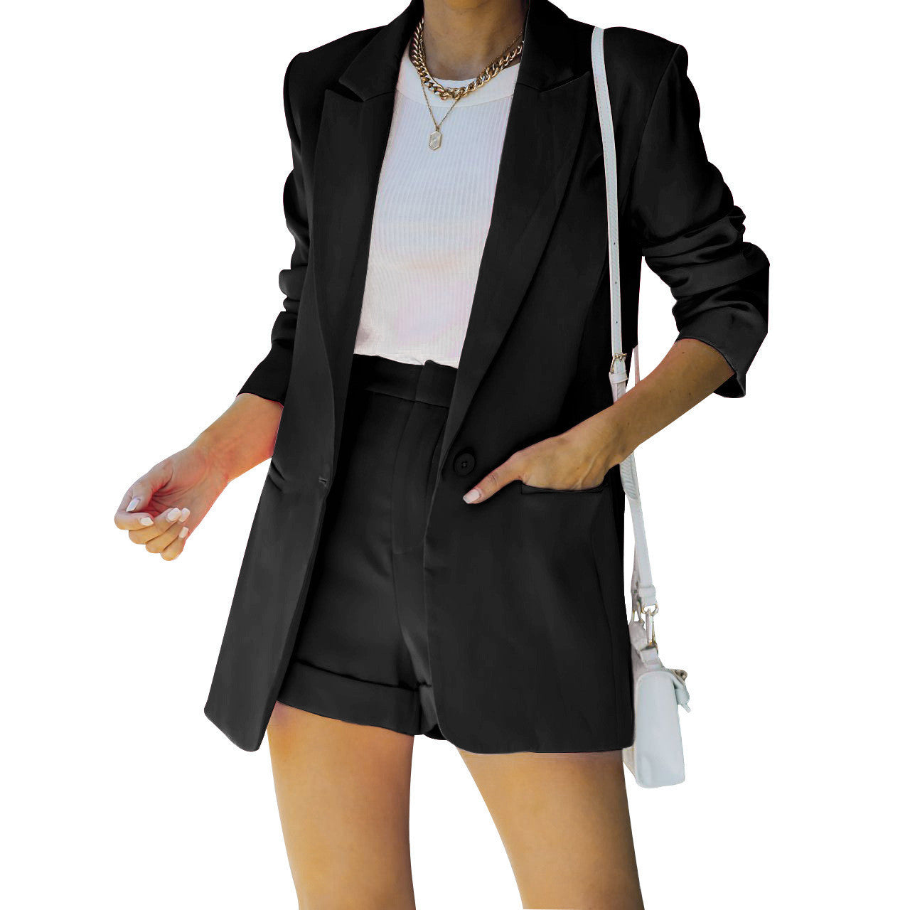 Ladies Fashion Casual Suit Shorts Set