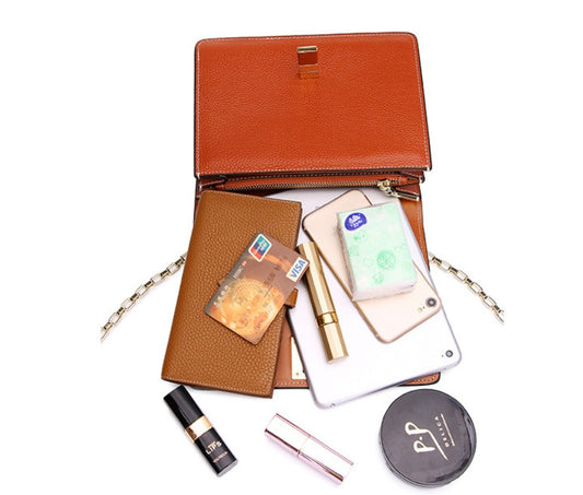 Chain shoulder bag head layer