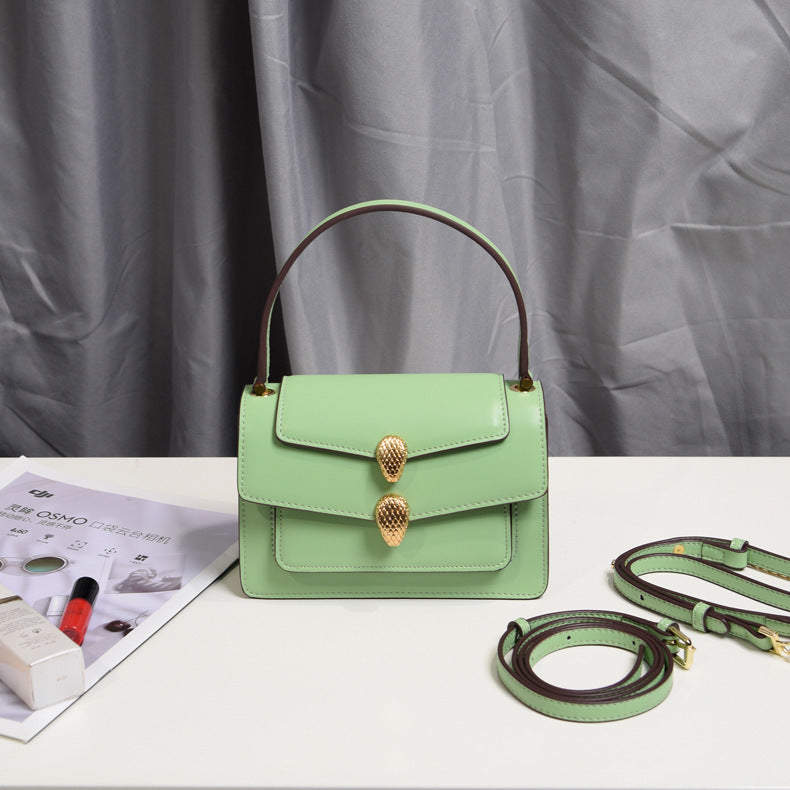 Double snake head bag with chain