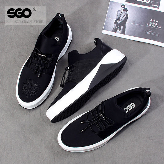 The spring and autumn season trend of Korean high shoes male head increased thick soled casual shoes handsome men sports shoes