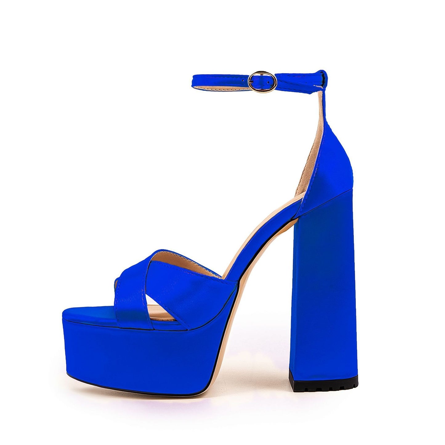 Waterproof Platform Thick Heel Ankle-strap Buckle High Heels