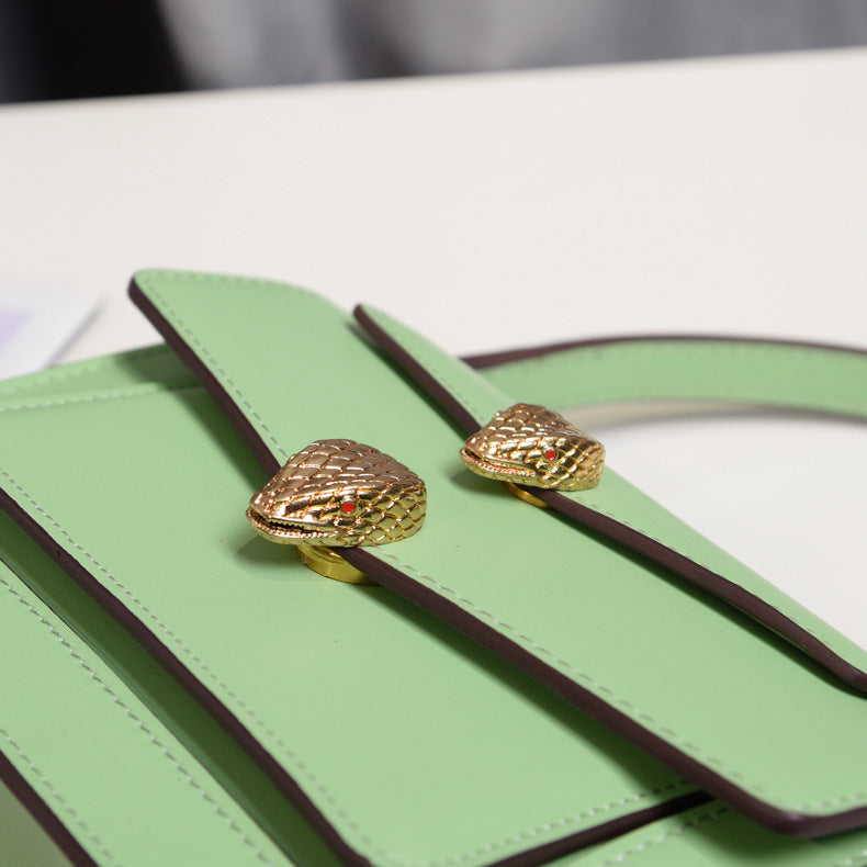 Double snake head bag with chain