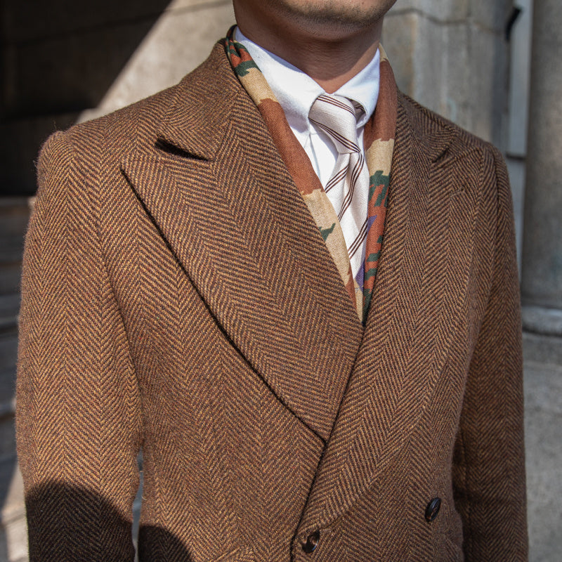 Men's Vintage Wool Brown Denim Jacket