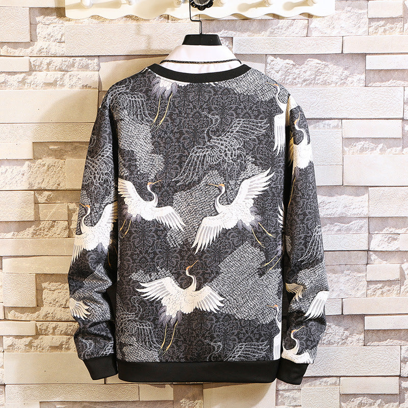 Crane print sweatshirt