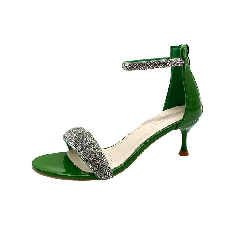 Women's Korean Fashion Sandals Round Toe High Heels