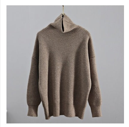 Cashmere Sweater Women Turtleneck Pullovers Top Solid