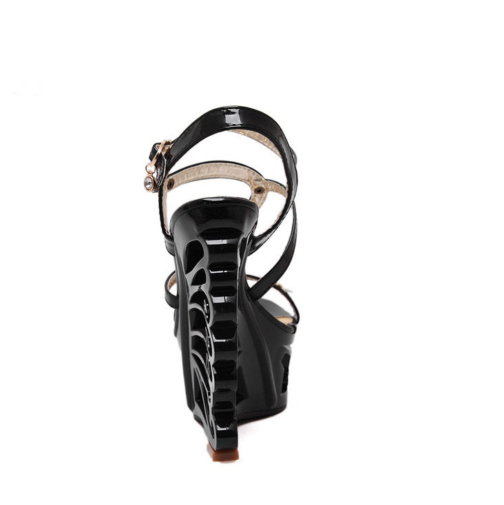 Wedge sandals women's retro sandals 14cm nightclub women's shoes