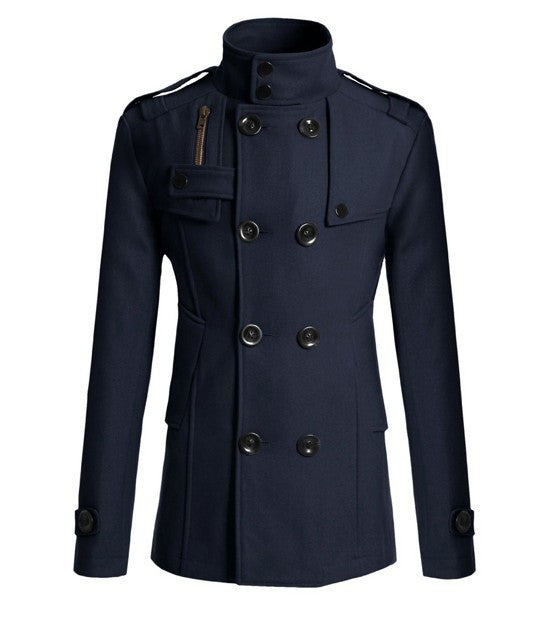 Men's woolen trench coat