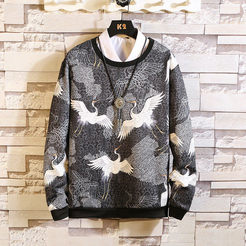 Crane print sweatshirt