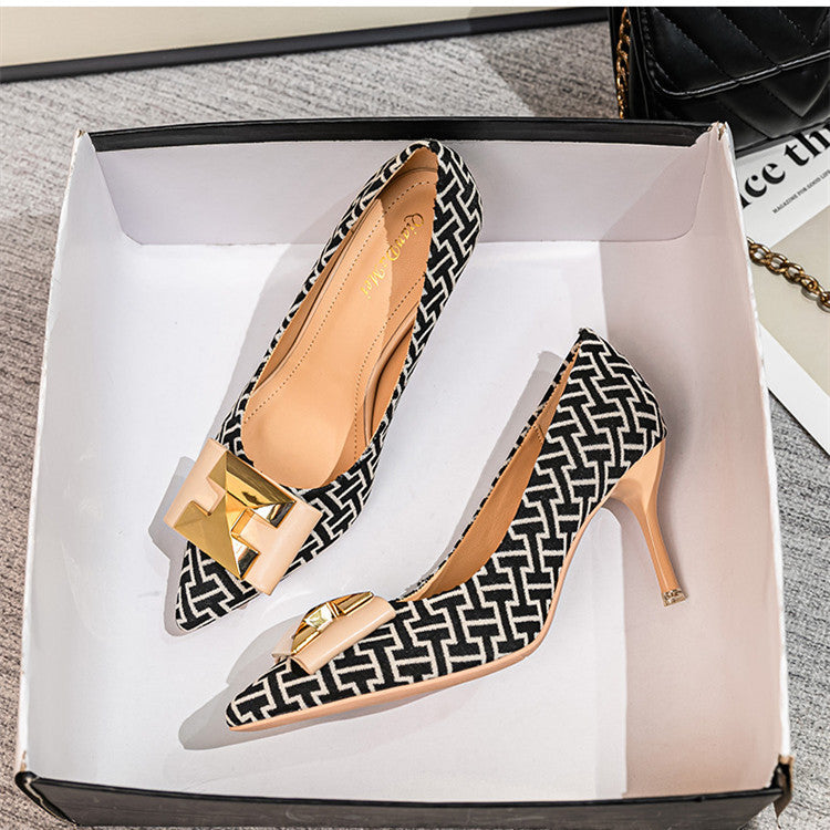 Small Town Style High Heels Women's Style Pointed Toe Stiletto