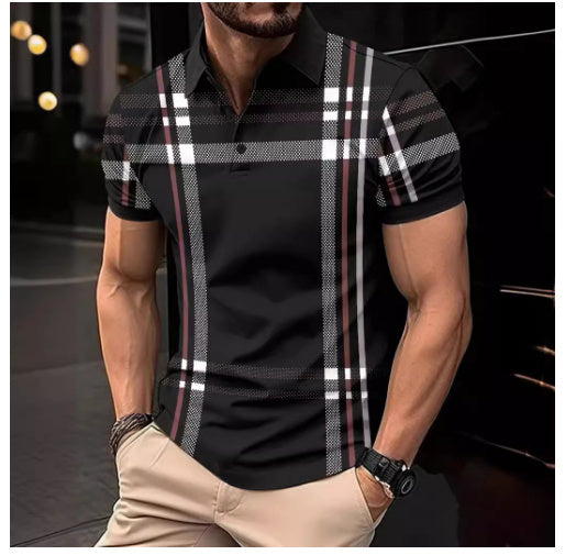 Business Plaid Slim Fit Polo Shirt