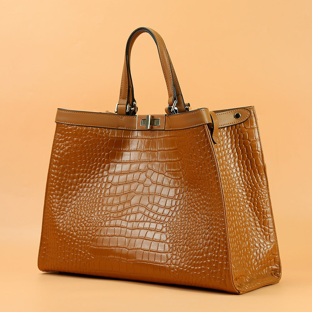 Large Capacity Top Layer Cowhide Handbag