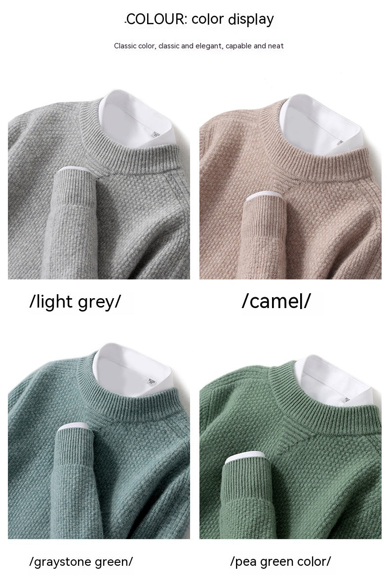 Men's Half-high Collar Business Casual Sweater Base Knitting Cashmere Sweater