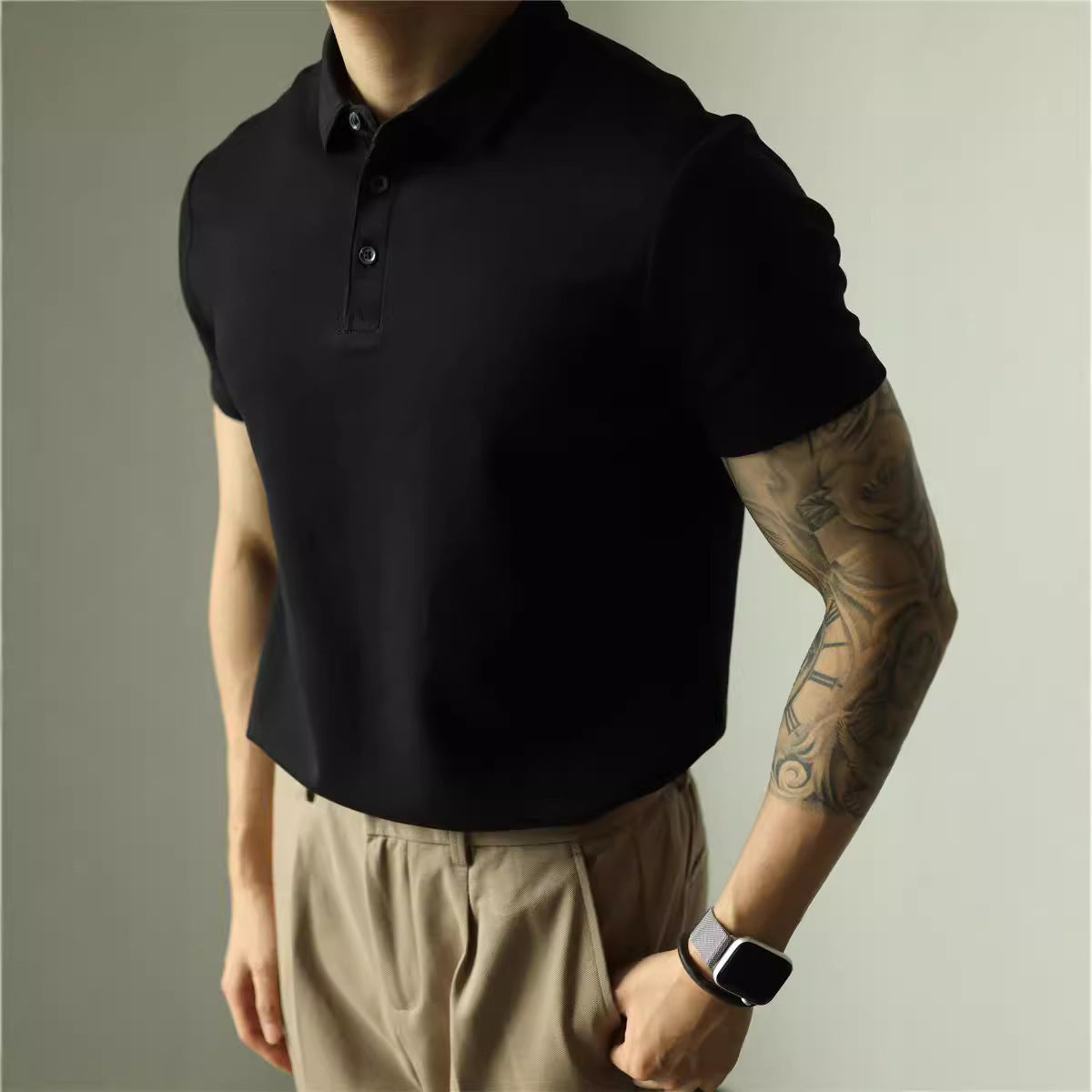 Spring And Summer Men's Polo Shirt Lapel Young Business Short Sleeve