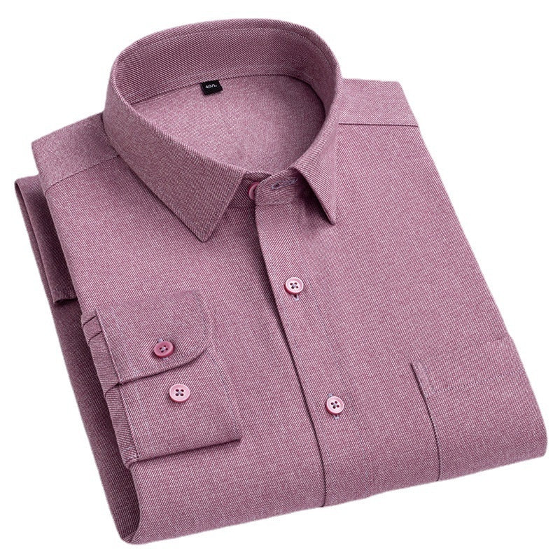 Men's Long Sleeve Solid Color Pocket Light Business Shirt