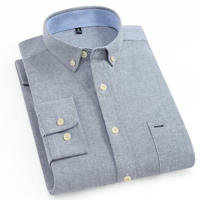 Men's solid color long sleeve shirt