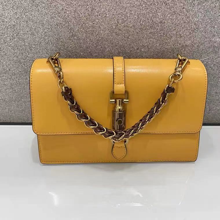 Lock Pleated Chain Portable Women's Shoulder Messenger Small Square Bag
