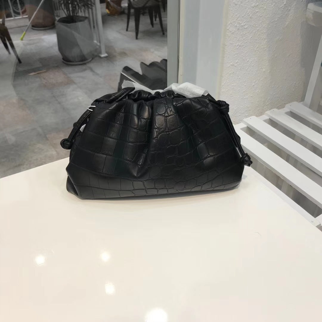 Cloud Bag Female Fold Clip Bag Solid Color Shoulder Bag