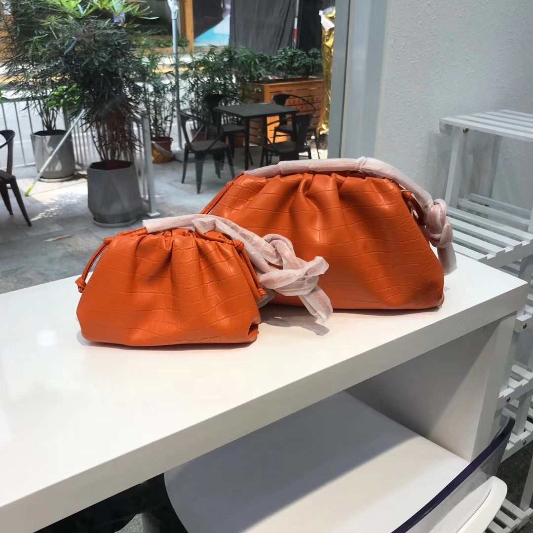 Cloud Bag Female Fold Clip Bag Solid Color Shoulder Bag