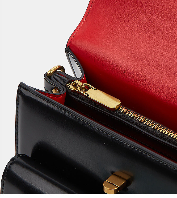 Textured Patent Leather Glossy Portable Fashion New Women Bag