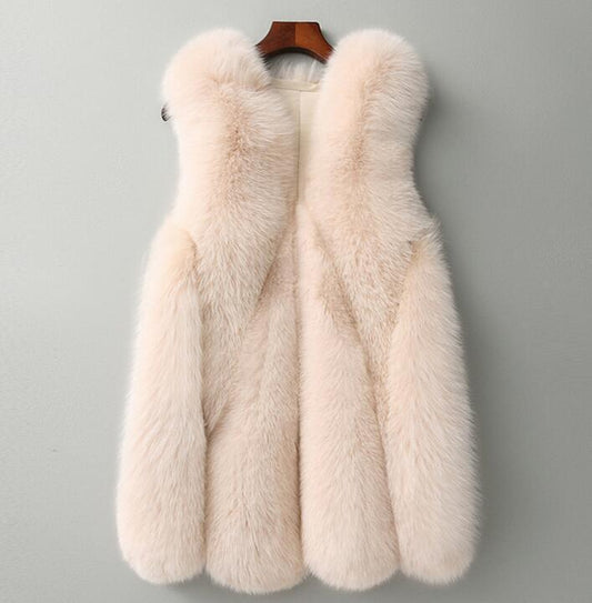 Faux fox fur coat