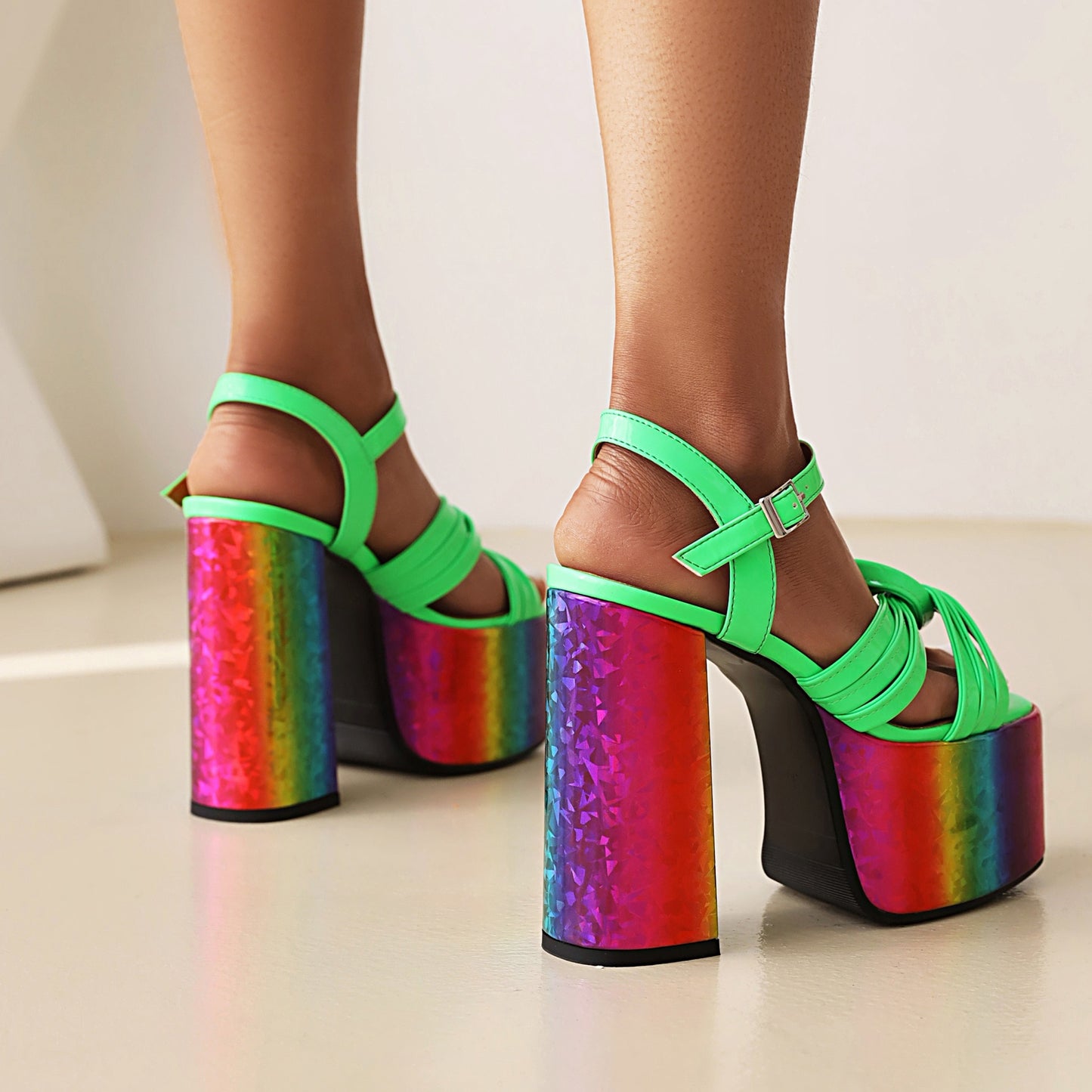 European And American Women's Chunky High Heel Waterproof Platform