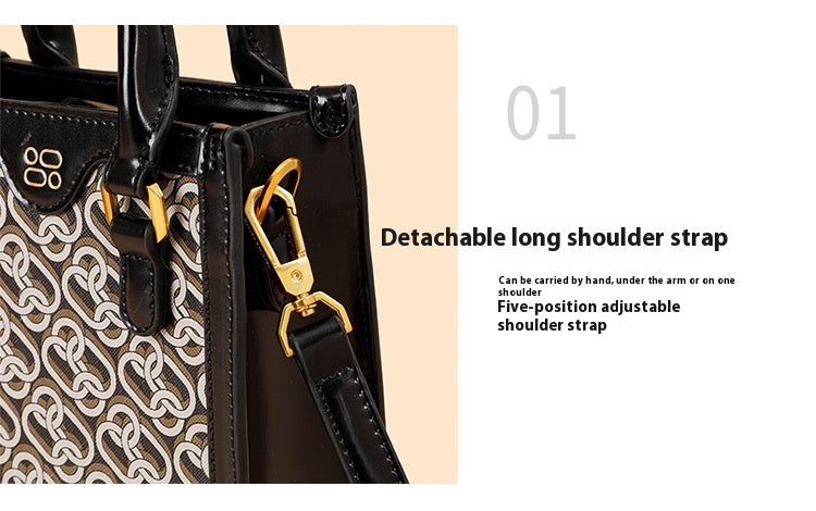 New High-grade Presbyopic Commuter Black Single-shoulder Bag