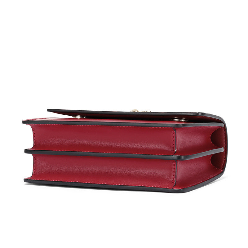 Cowhide chain deer head leather shoulder bag