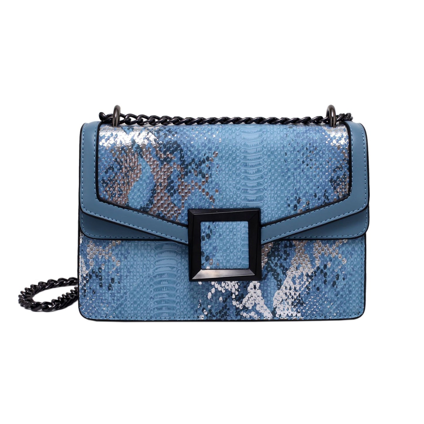 Fashion Snake Print Chain Crossbody One Shoulder Trendy Bag