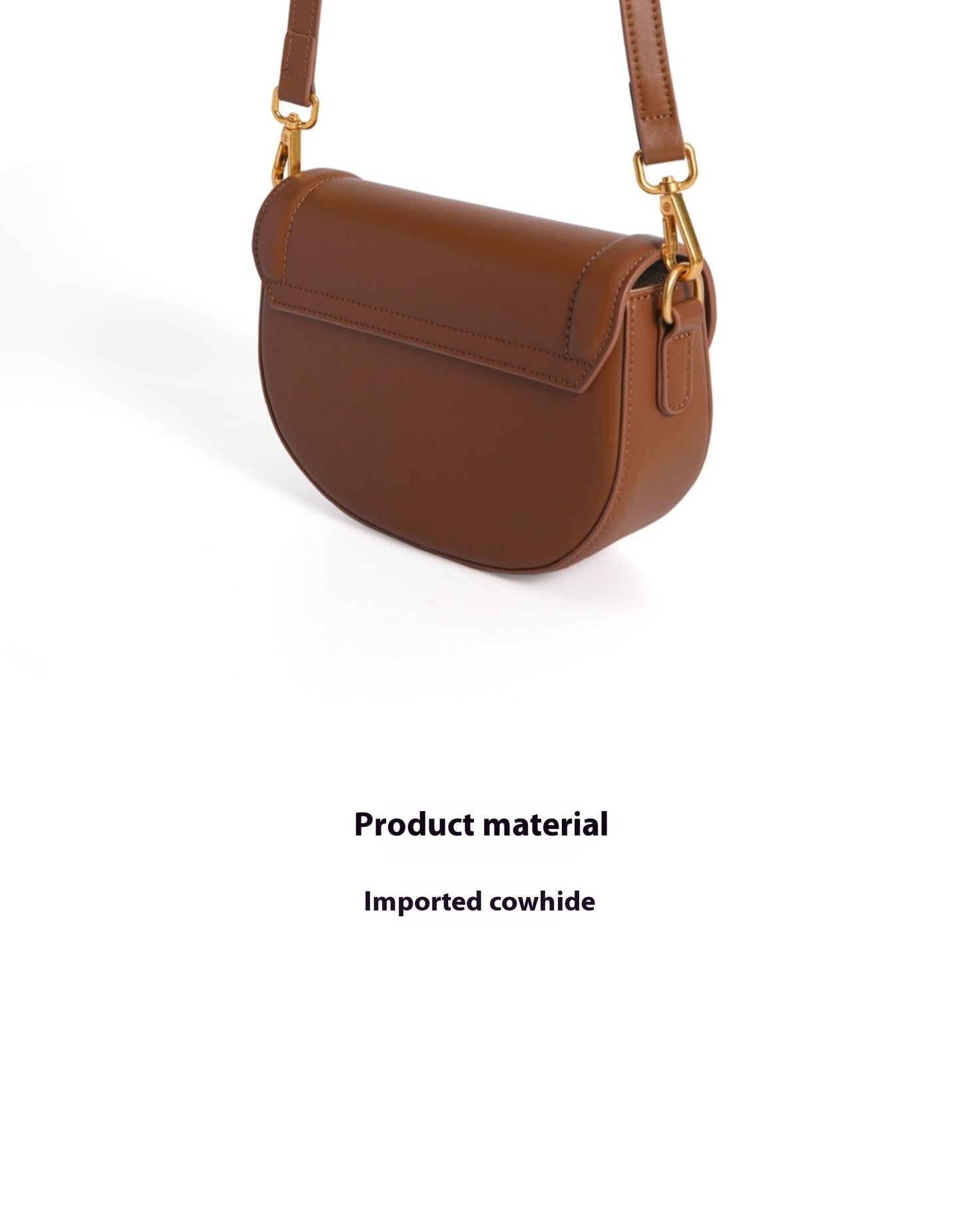 Women's Hand-carrying Genuine Leather Semi-circular Saddle Bag