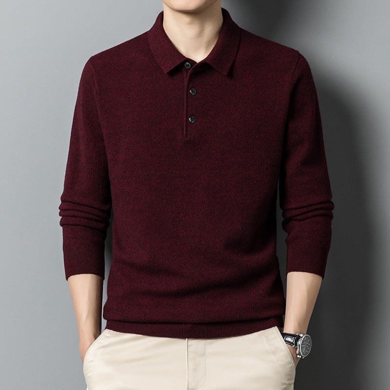 Fall Casual Polo Collar Long-sleeved Sweater