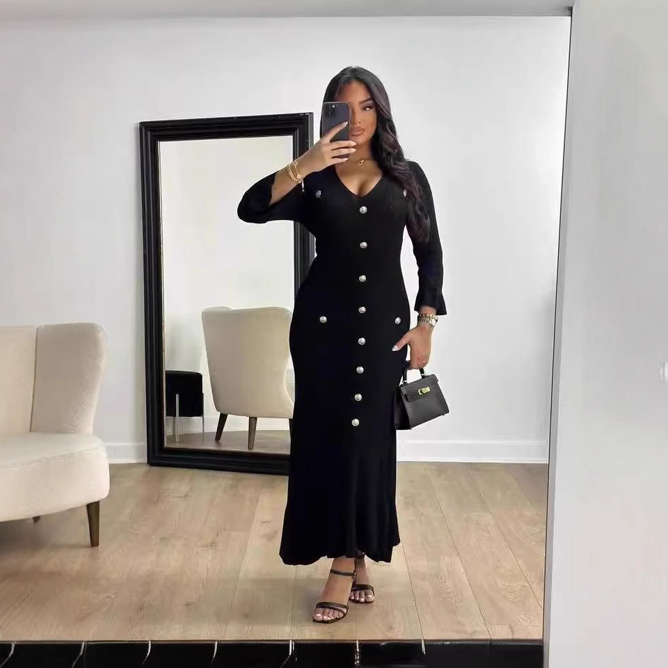 Fallwinter Slim Knitted Long Sleeve Fishtail Dress