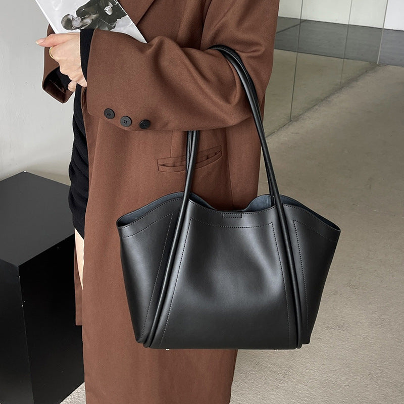 Large Capacity High-grade Sentong Qin Genuine Leather Shoulder Cowhide Big Bag